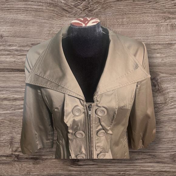 Luii Anthropologie Women's  Ruffled Belted Jacket Coat Knee Length Size Small - Picture 7 of 9